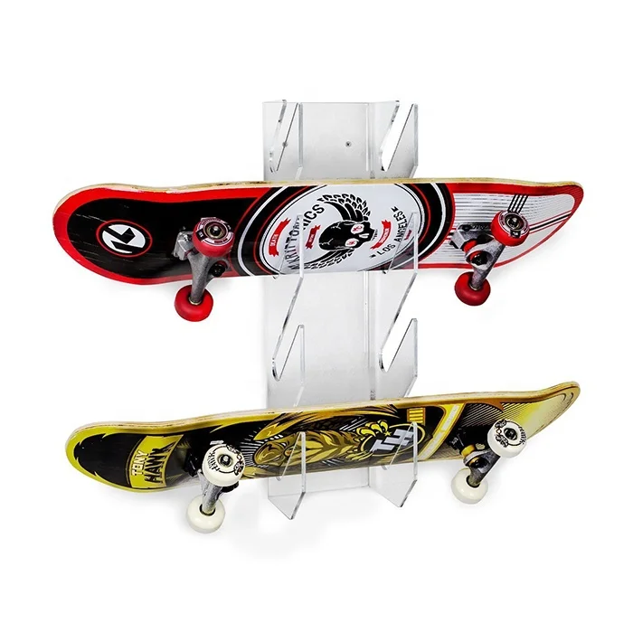 Wall Mounted Clear Acrylic Skateboard Storage Display Rack