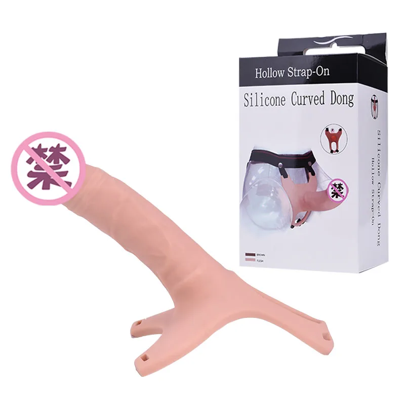 
16cm Soft Realistic Penis Strap On Hollow Enlargement Dildo Strapon Panties Silicone Strap On Dildo For Woman 