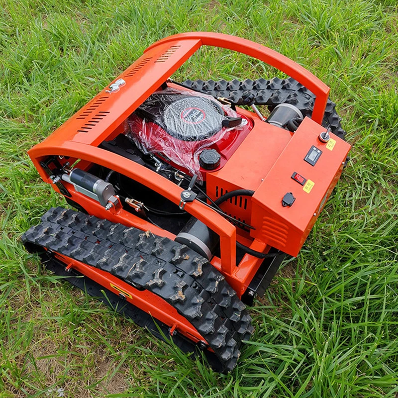 Hot selling agricultural automatic remote control lawn mower/Crawler type small hybrid oil - electric orchard weeding trimmer