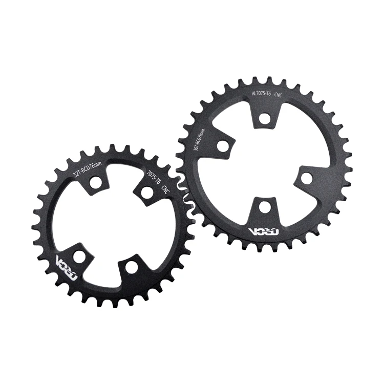 Hot Selling bike chainrings BICYCLE CHAINWHEEL BCD76 chainrings 32t-38t  AL6061 or AL7075