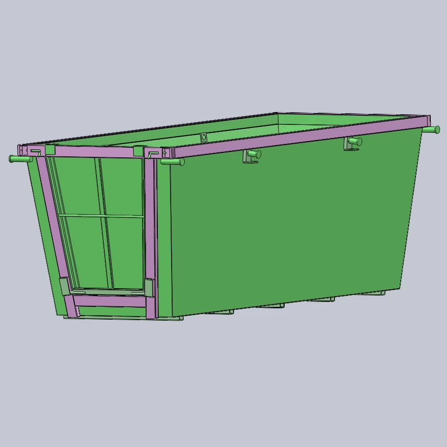 3m3 4m3 6m3 8m3 metal equipment Container Skip Bin Waste Management or Solid Waste Recycling Open Top Induction Type
