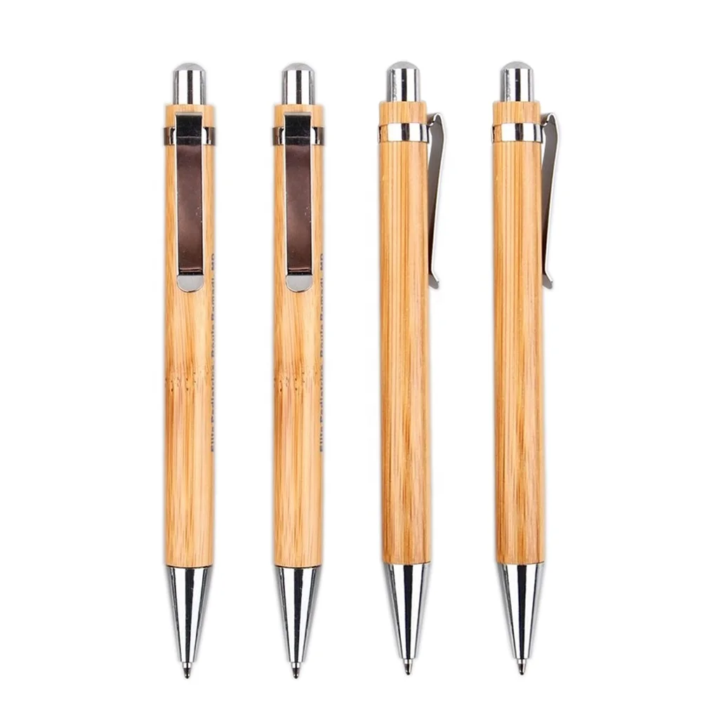 Eco friendly Bamboo wood pen Retractable wooden Ballpoint Pen custom