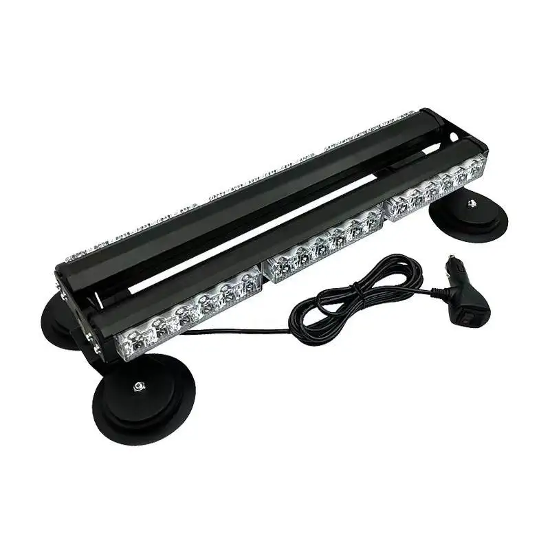 Two side COB CE 24 volt Red Blue Amber car roof magnetic mount low profile led strobe light bar