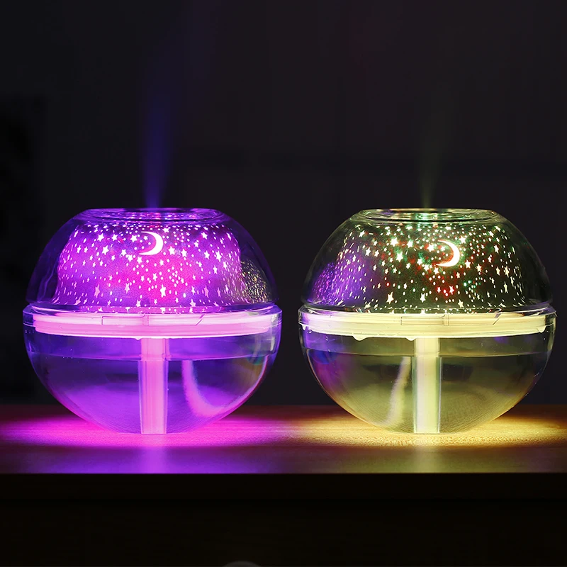 500ml Crystal Cool Mist Maker Projection air Humidifier Aromatherapy Nebulizer Night Light desktop Essential Oil Aroma Diffuser