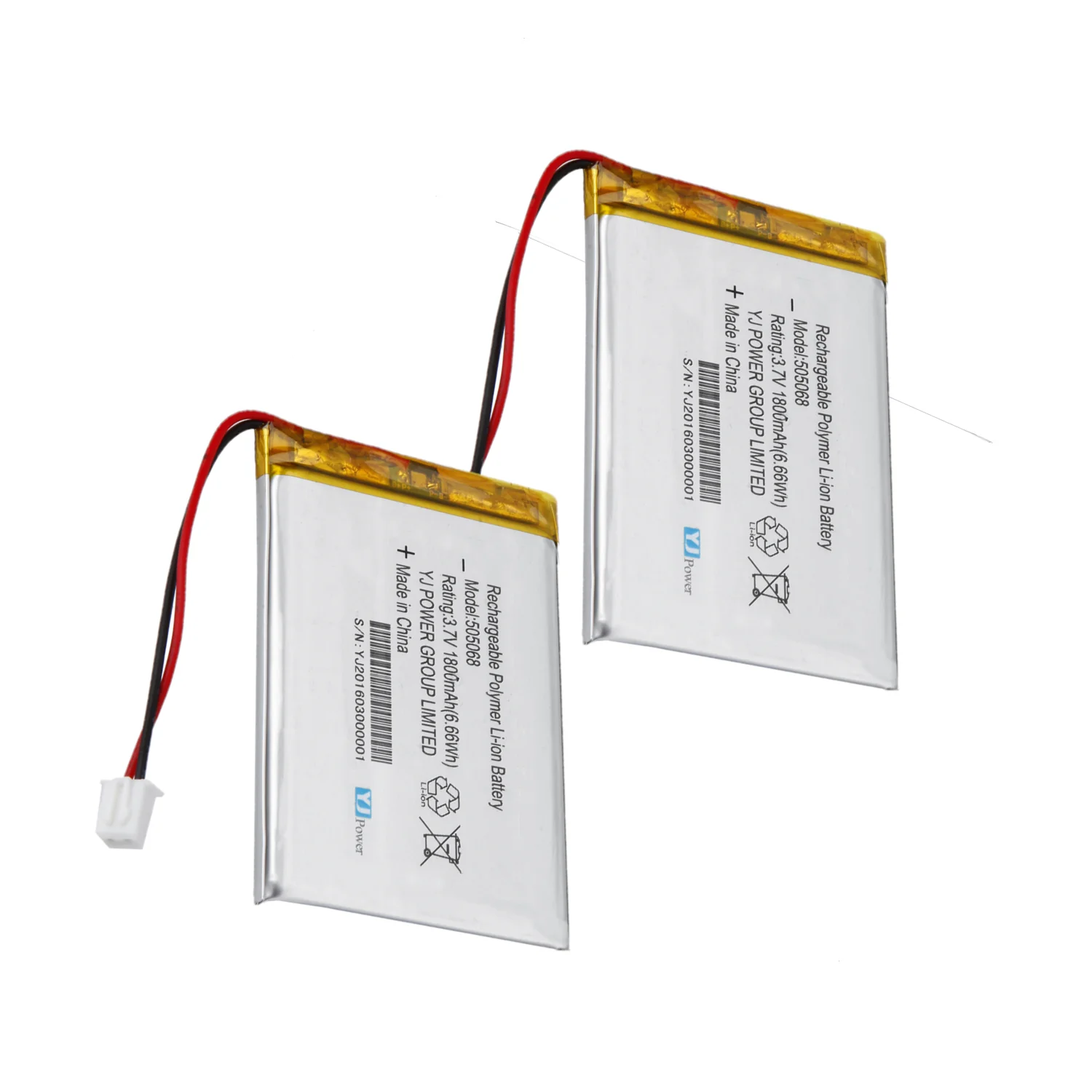 3.7 V 505068 505070 2000mAh 1800mAh  Rechargeable lithium ion  polymer battery for power bank ,loudspeaker, smart lock