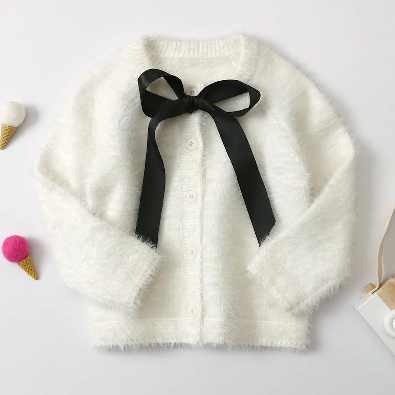 
New Design Mohair Hand Knitted Clothing Letter Kids cardigan Sweater For Children 