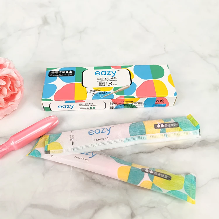 Strong Absorbent Disposable Organic 100% Cotton Tampon for Menstrual Period Clean Tampon