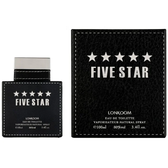 Factory Direct wholesale Black square Bottle imitation leather package 100ml EDT perfume for cool men