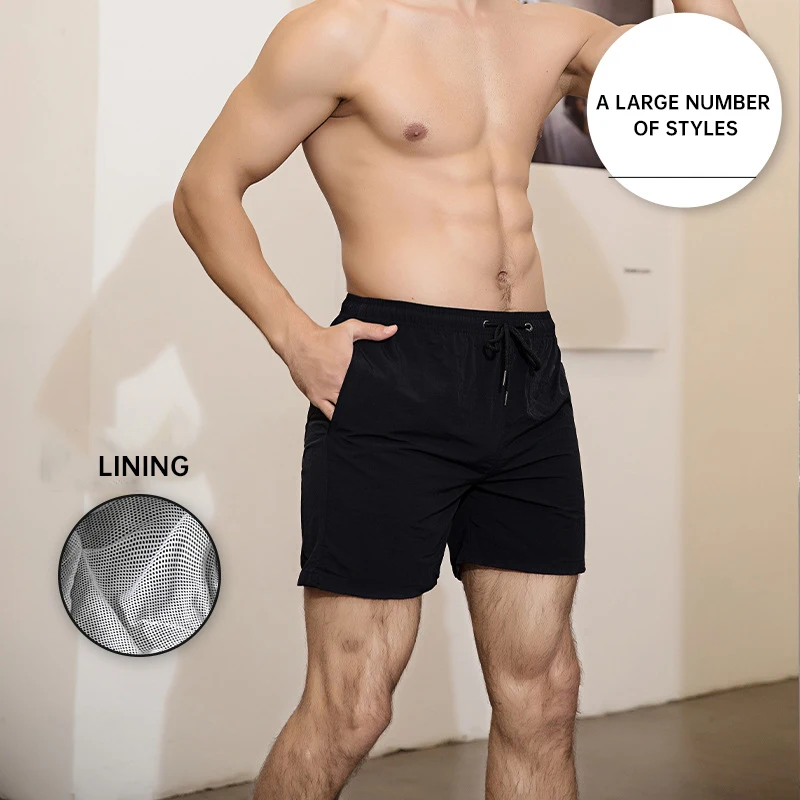 Custom Polyester Beach Shorts Men Surfing Board Short Swimwear Swimsuit Two Eyelets with Back Pocket Swimming Shorts Swim Trunks