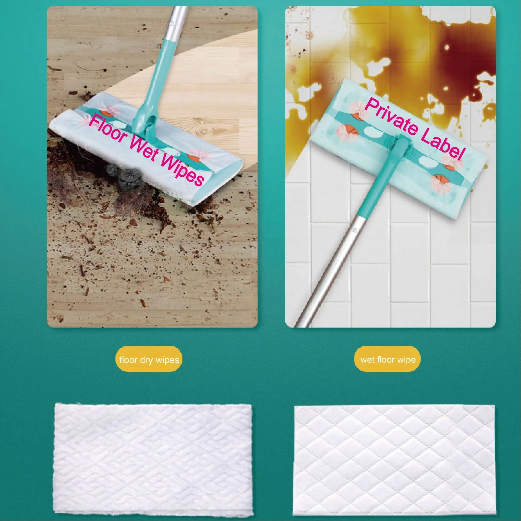 Disposable Bamboo Nonwoven Best Healthy Fiber Flushable Raw Natural Organic Static Matic Wood Floor Cleaning Wet Wipes