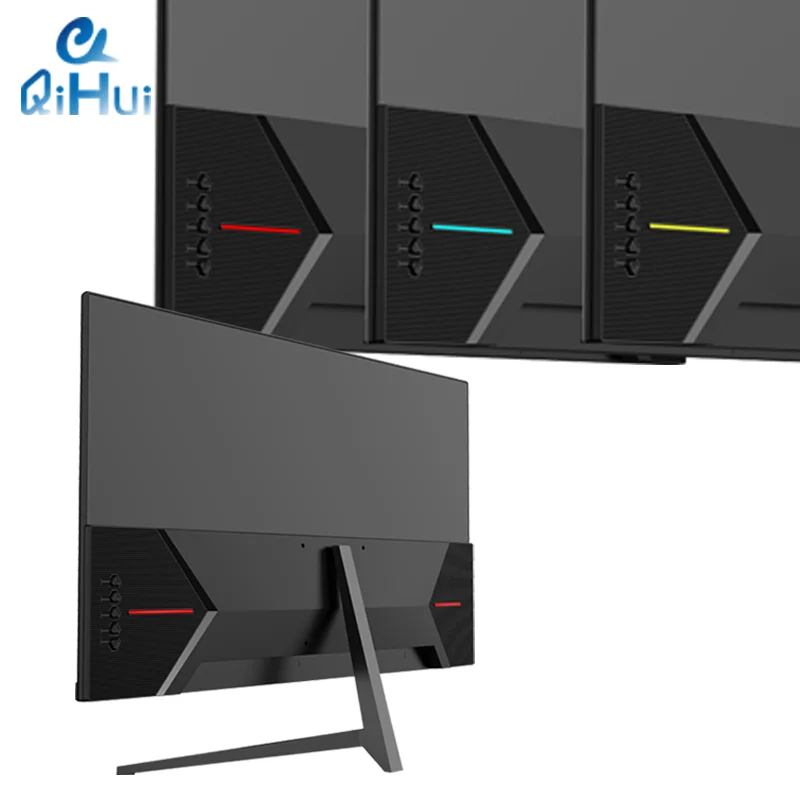 Qihui  23.8/27/31.5 inch led monitor computer 4k Ips 165hz  ips screen pc 1ms  Study Office Lcd monitor Rgb Light Bar