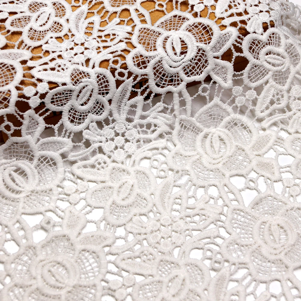 Кружевная ткань белого цвета молочного цвета из полиэстера, дизайнерская кружевная ткань с вышивкой