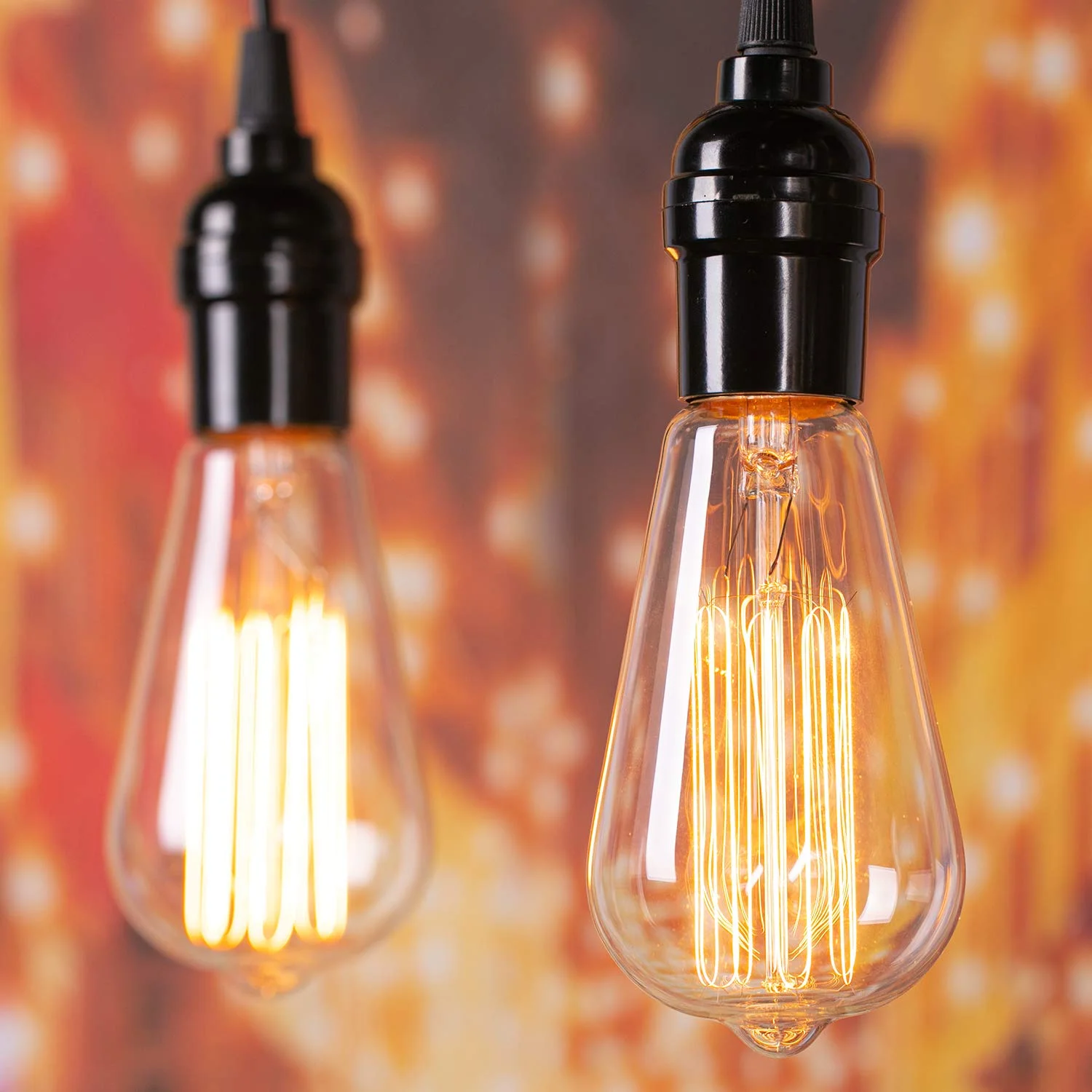 Vintage Light US popular E26 110V ST64  60W Amber Vintage Antique Edison Bulbs Lights