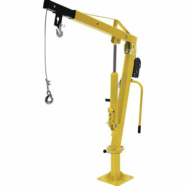 1T mobile truck crane cheap price portable small pickup truck crane with cable electric winch