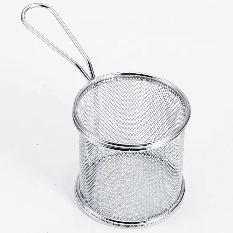 Kitchen Accessories Round Wire Mesh Deep Food Holder Stainless Steel Fryer Basket