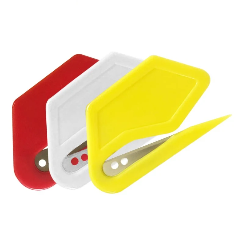 HYSTIC Plastic Letter Opener With Manual Razor Blade Promotional Paper Knife Box cutter color random 3