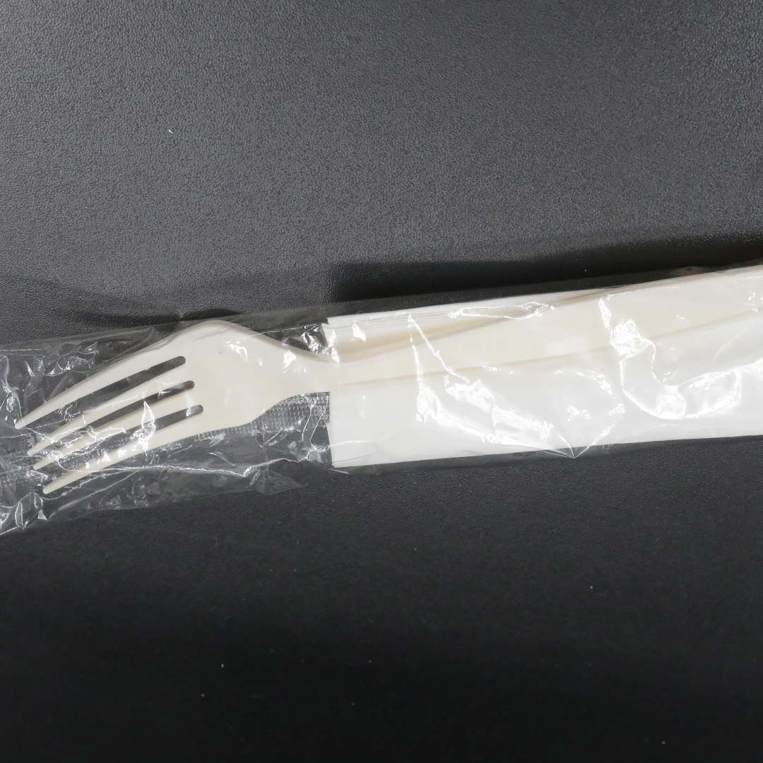 Biodegradable and disposable corn starch spoons and forks