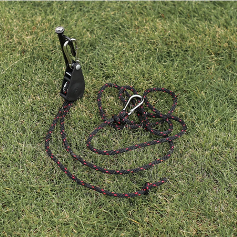 Tent Hook Lift Pulley Adjustable Tent Rope Hanger Kit Stainless Steel Clip