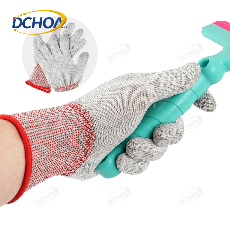 DCHOA Vinyl Wrap Carbon Fiber Gloves Anti-Static Gloves for PPF Window Tint Tools Kit