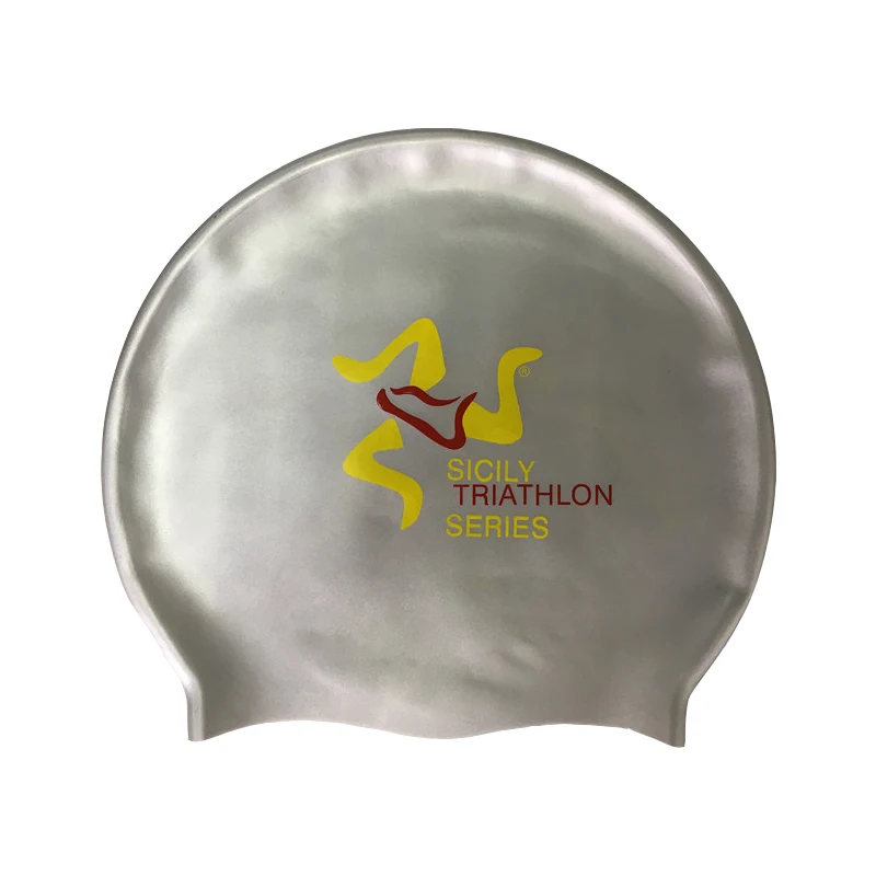 High Quality Custom Waterproof Logo Print Silicone Swim Cap