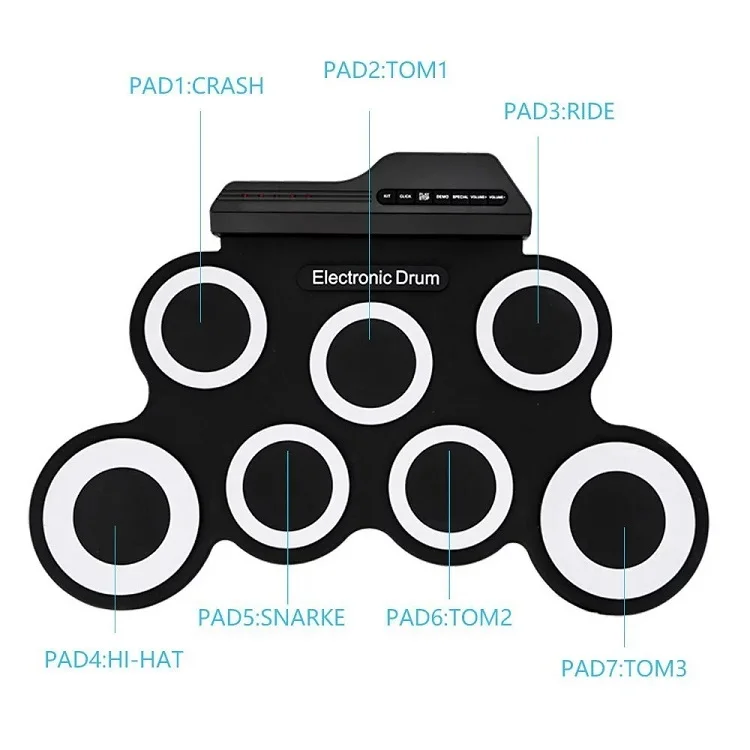 Small Rolling Acoustic Percussion Pad Musical Instrument  E Drums Pearl Drum Set