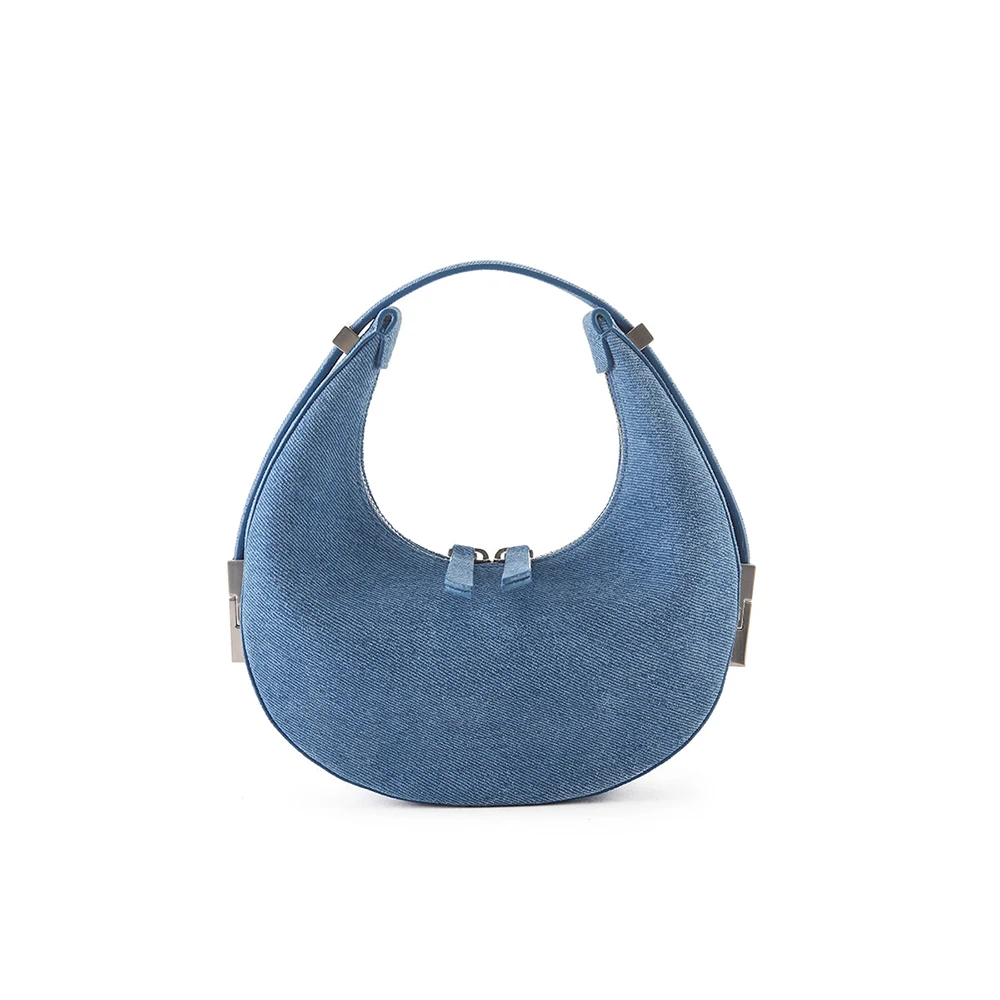 Costom Ladies Trending Nice Style Crossbody Bag New Underarm Armpit Denim or Pu Purse Handbag Half Moon Shoulder Bag