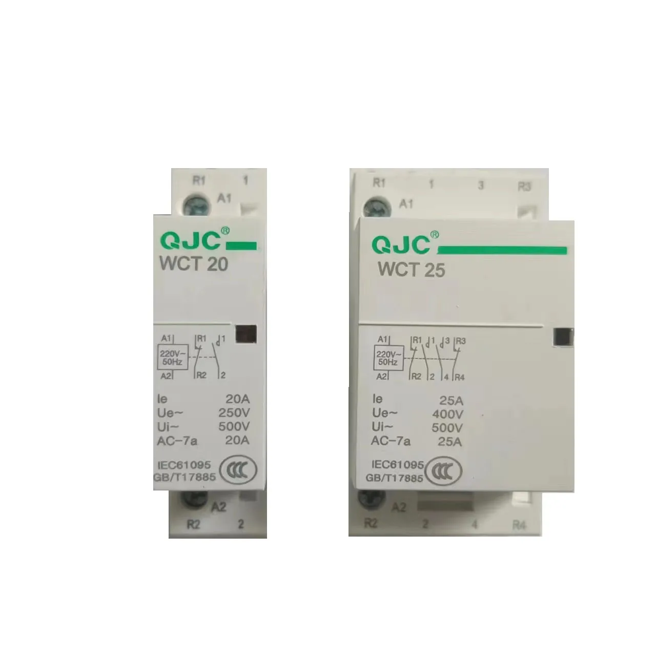 QJC WCT 63A 220V 2NO2NC AC400V Contactor Automatic Type Modular Din Rail Contactor