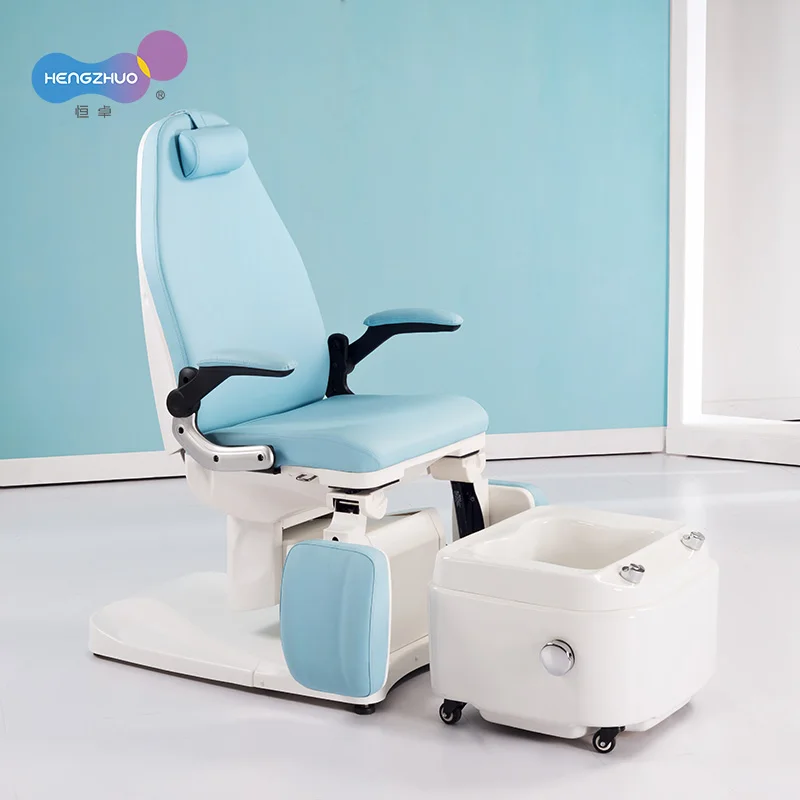 Electric Pedicure Chair for Nail Salon Foot Care Spa Podiatry Chair Height Adjustable Massage Table and Bed with 3 Motors