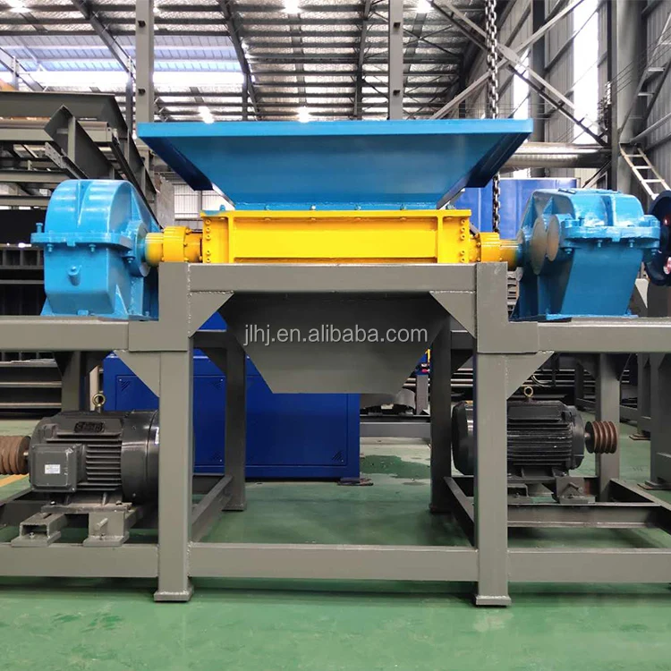 waste copper scrap stainless plastic metal car crusher machine double shaft steel shredder