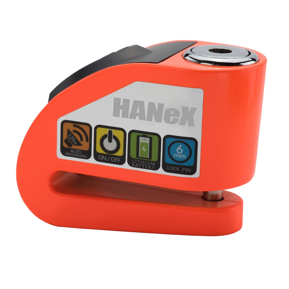 
Alarm Disc Lock 6mm Locking Pin Security for Bike Anti-theft Safety Waterproof Alarm Motorcycle Disc Lock 