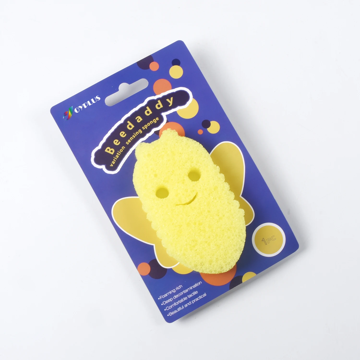 2024 New Second Generation Household cleaning Bee-Shaped Scrub temperature sensitive Sponge Premium PU Material for Kitchen