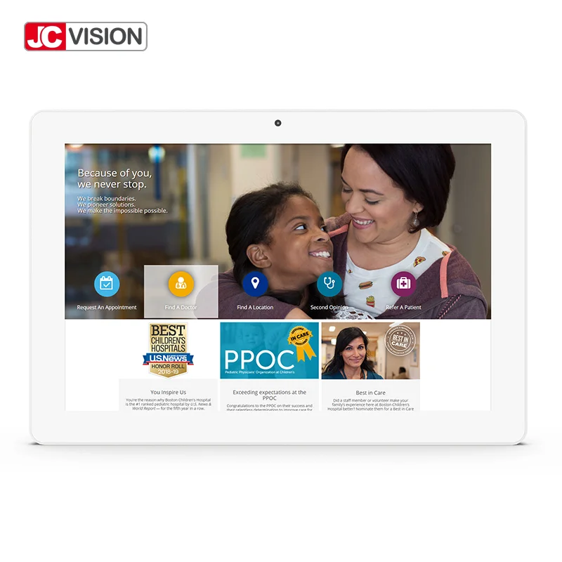 JCVISION 10.1 inch POE Advertising Display Meeting Room Display Smart Android Media Player Tablet Advertising Display