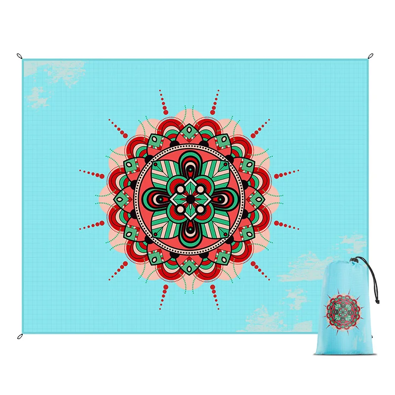 Color digital printing convenient outdoor picnic blanket beach mat waterproof moisture-proof lawn mat