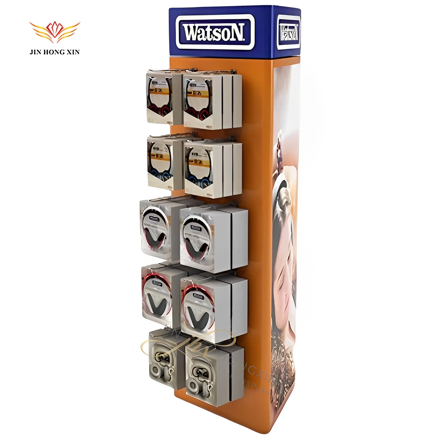 Hot Retail Display Stands Phone Accessories High Quality Metal Design Hot Sale Pop Display Earphone Accessories Steel Shelves