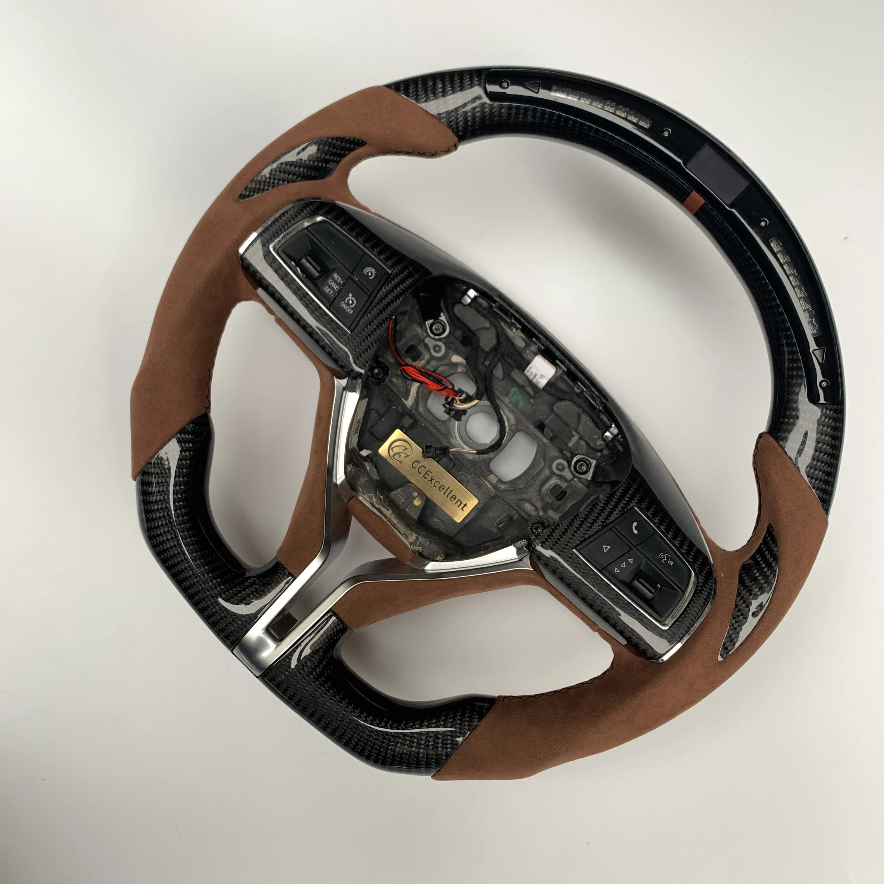 Maserati 14-18  Geberit black carbon fiber steering wheel with LED thumb buttons maserati geberit custom steering wheel