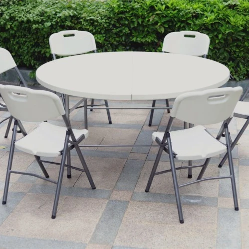 Hot Sale Cheap Outdoor Wedding Dining 6ft Folding Plastic Round Table for Events