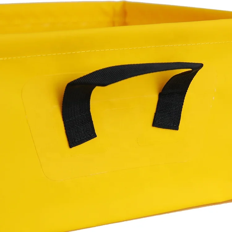 KingGear Custom Printed Lightweight Compact Portable Folding Water Container Camping Collapsible Square Bucket