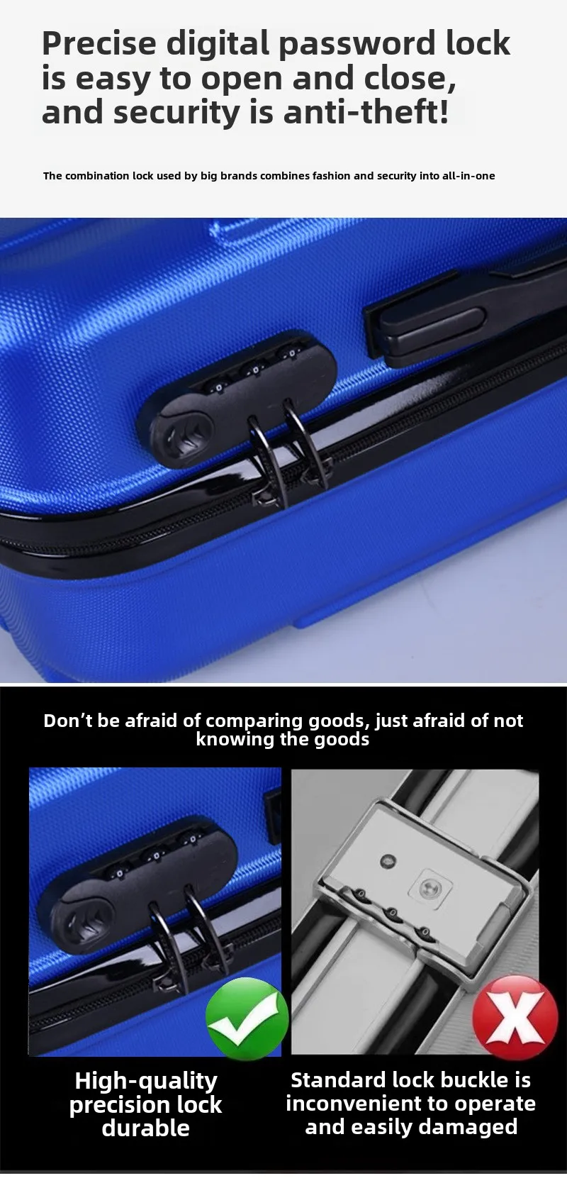 customized  trendy Aluminum trolley universal wheel lightweight airport 3-piece luggage Suitcase sets