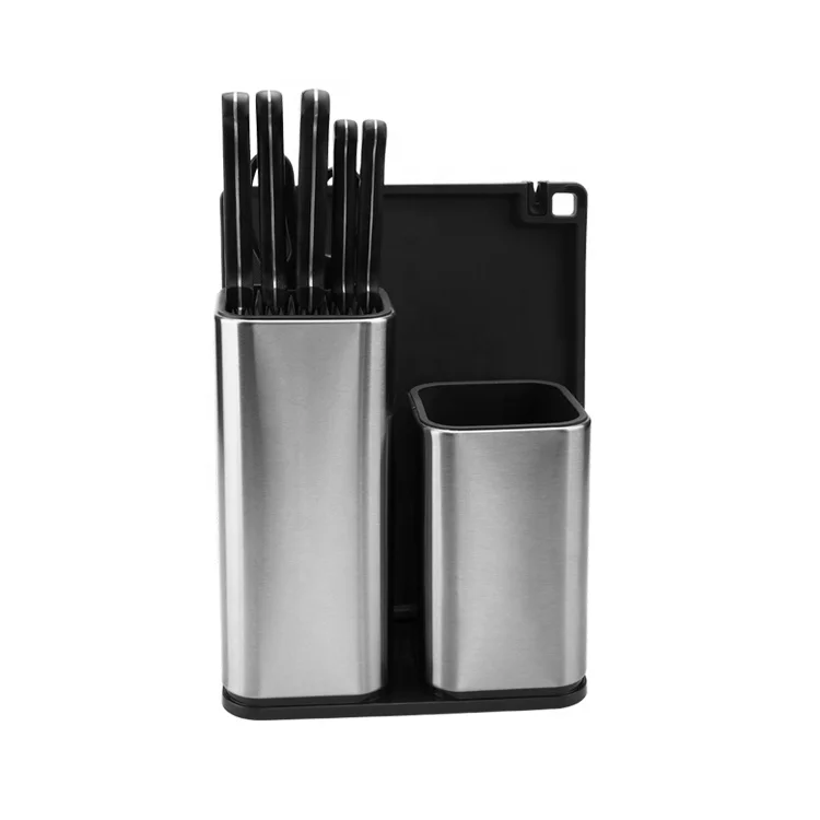 Multipurpose stainless steel Knife Holder with kitchen knife set and cutting board Kitchen Chef Cutlery