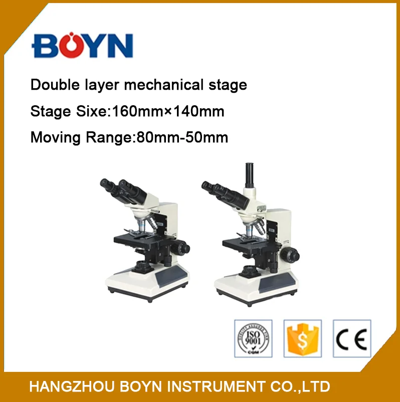 XSZ-120,120E Laboratory biological Binocular Trinocular microscope with Double layer mechanical stage and LED illumination