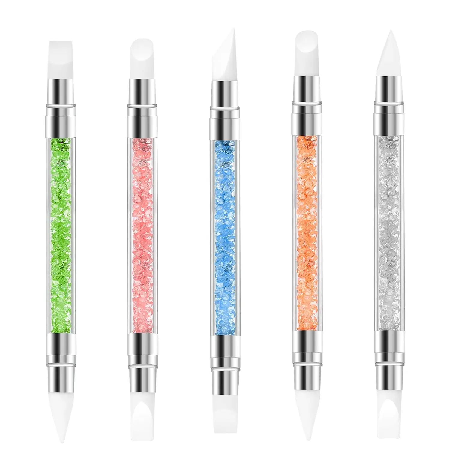 5PCS  Silicone Nail Tools Rhinestone Nail Art Pen Sculpting Gel Brushes for Acrylic nail design