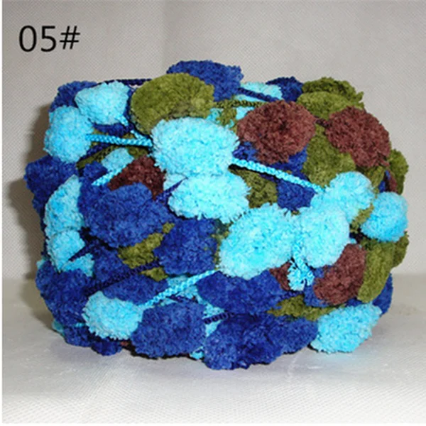 Manufacturer Cheap Wholesale Good Quality Polyester Small Pom Pom Yarn For Knitting