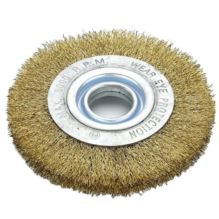 DELUN Industrial Grade Brass Wire Brush Crimped Stainless Steel Wire Rotary Drill Grinding Wheel Cleaning Brush OEM Customizable