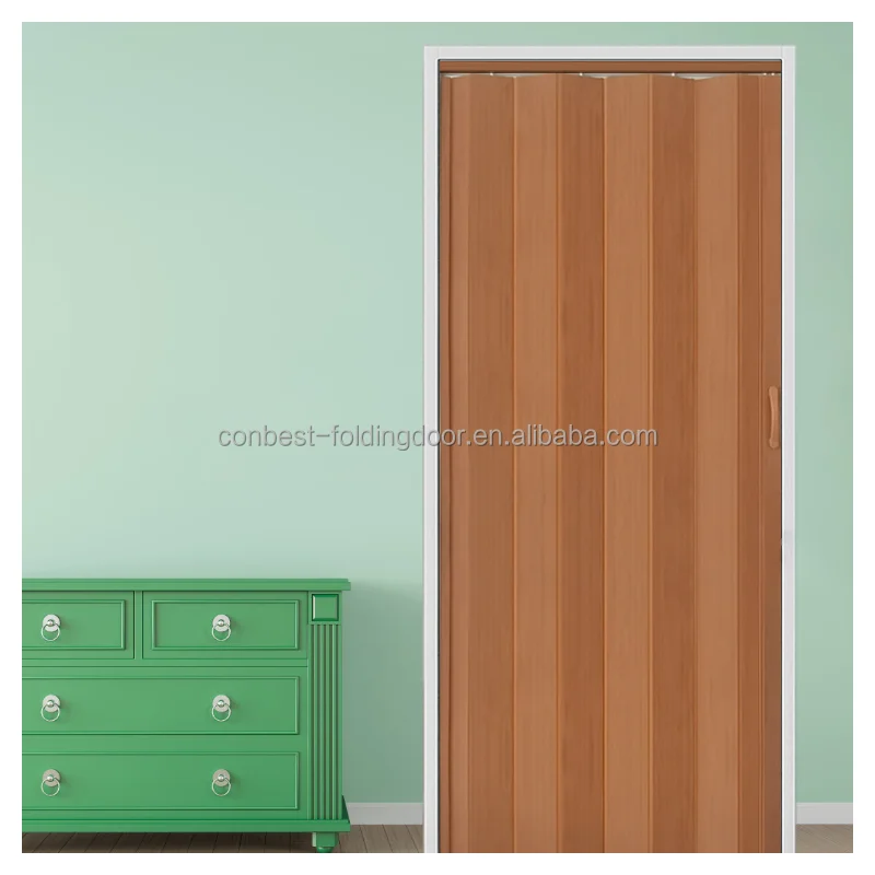 Fast color pvc WC folding door with hard hinge