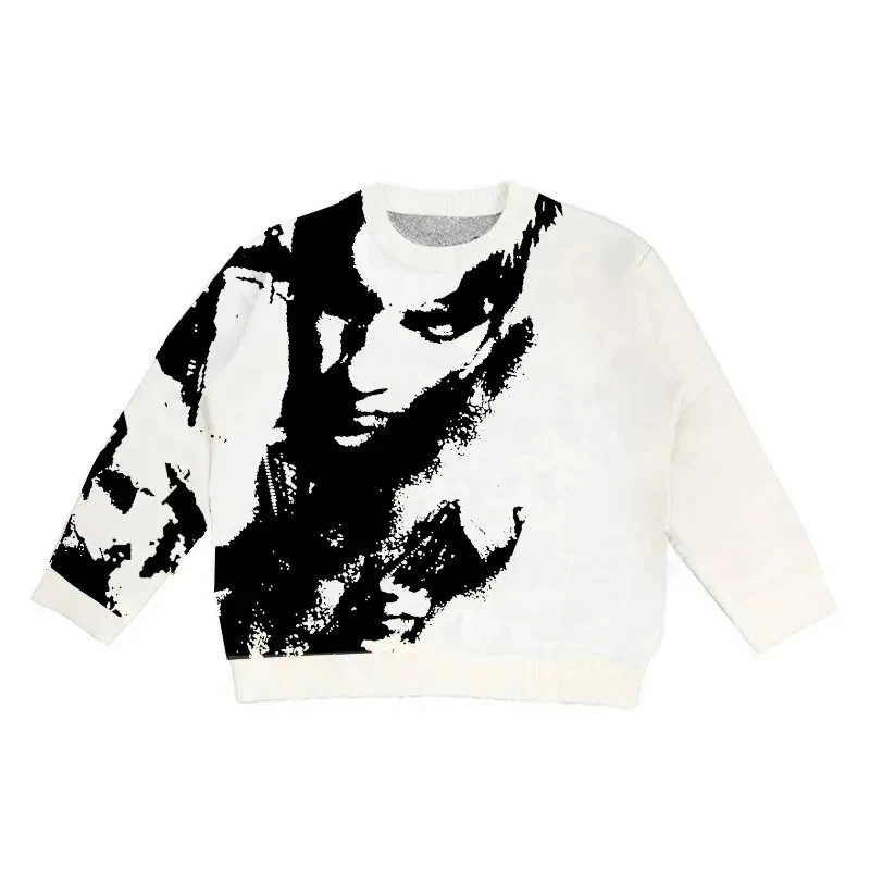 Мужской трикотажный свитер с длинным рукавом