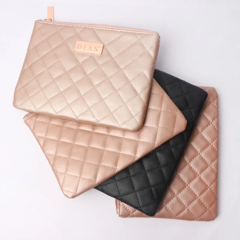 Розовая Удобная Водонепроницаемая Красивая квадратная мягкая портативная искусственная кожа на молнии многофункциональная Роскошная дорожная косметичка с пользовательским логотипом