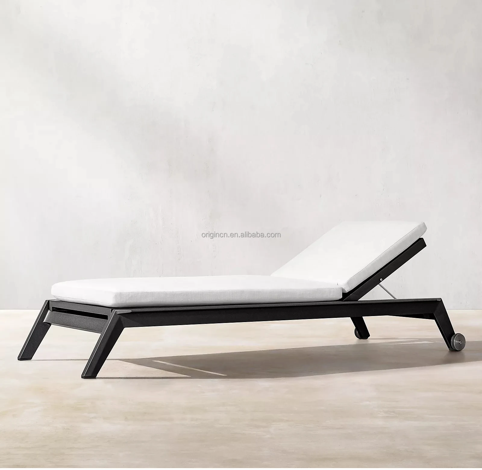 Garden furniture adjustable backrest wicker weaving seat rustproof sunbeds beach aluminium