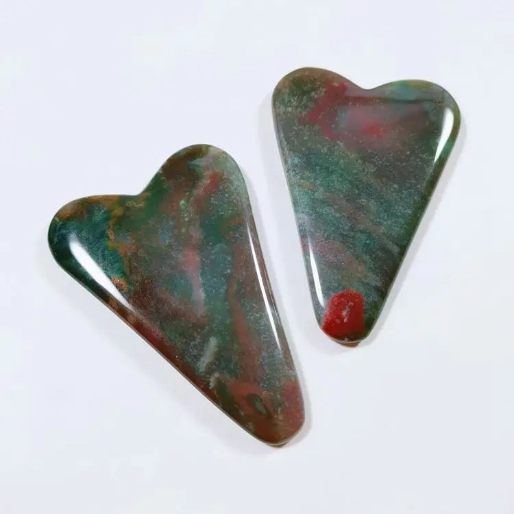 HY Gems 100% Natural Jade Guasha Private Label Scraping xiuyan jade Amethyst Green Jade Gua Sha Tools for Face Body Skincare