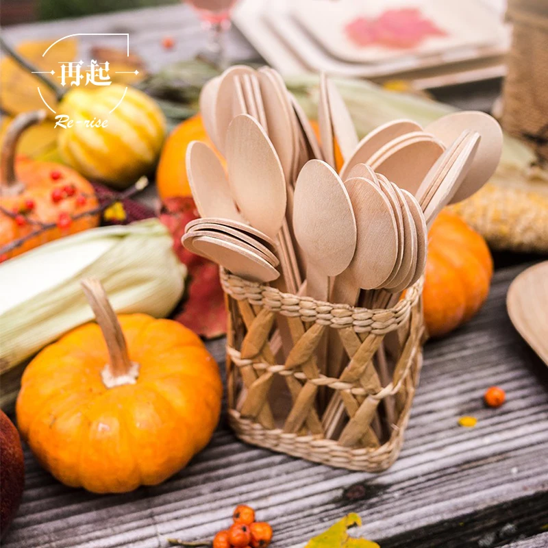 
Manufacture Taster Utensils flatware sets wooden fork and spoon 