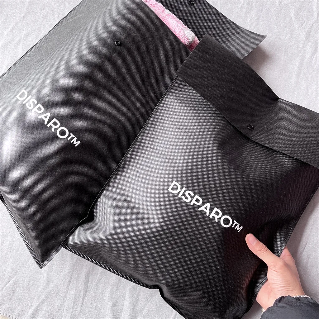 Custom Logo Printed Non-Woven Envelope Flap Clothing Packing Bag With Button Closure eco-friendly Envelope Dust Pouch